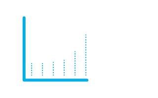 Icon, das einen positiven Graphen zeigt, der für maximale Marge und Gewinnmaximierung steht